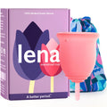 LENA Menstrual Cup Original Large Pink – Heavy Flow, 12-Hour Leak-Free Reusable Silicone