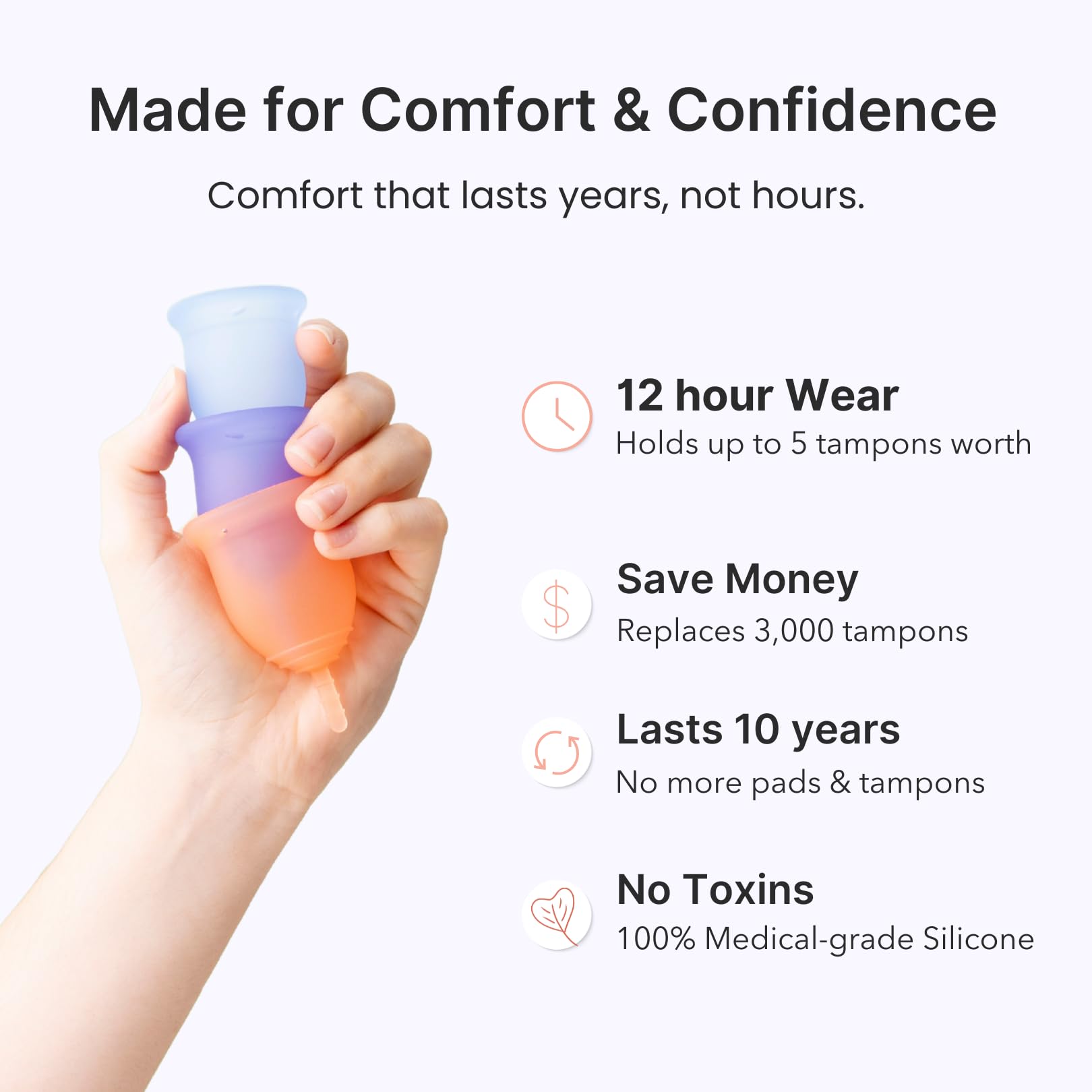 Lena Cup Original Small Turquoise – Reusable Silicone Menstrual Cup for Regular Flow, 12-Hour Leak-Free