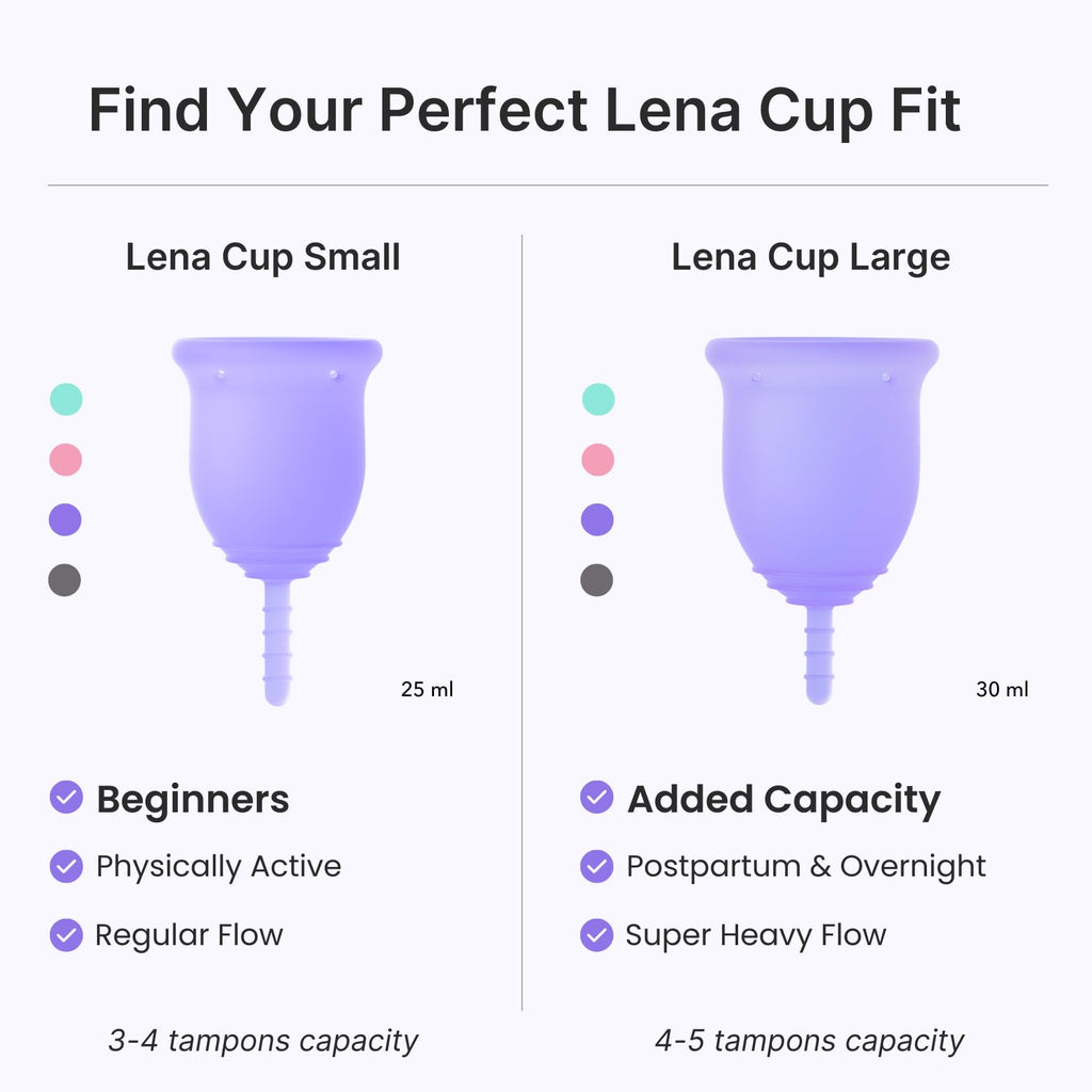 Lena Cup Original Small Turquoise – Reusable Silicone Menstrual Cup for Regular Flow, 12-Hour Leak-Free