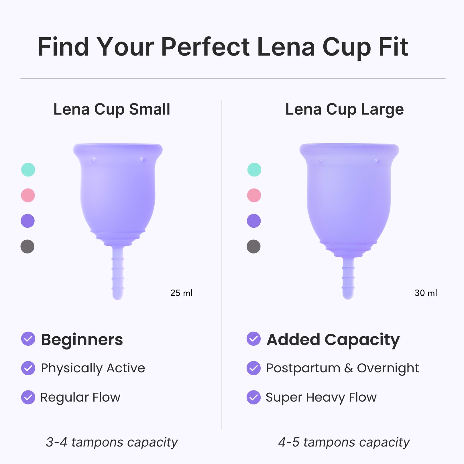 Lena Cup Original Small Turquoise – Reusable Silicone Menstrual Cup for Regular Flow, 12-Hour Leak-Free