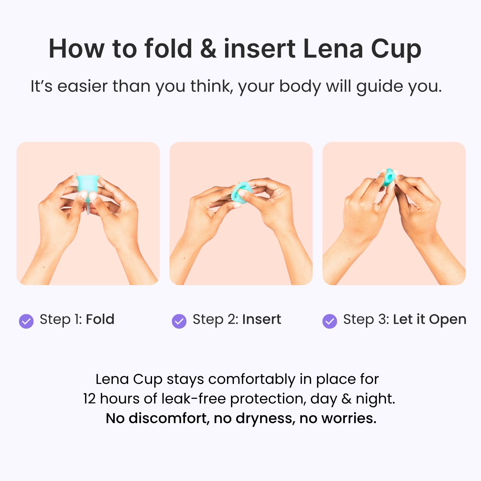 Lena Cup Original Large Purple – Reusable Silicone Menstrual Cup for Heavy Flow