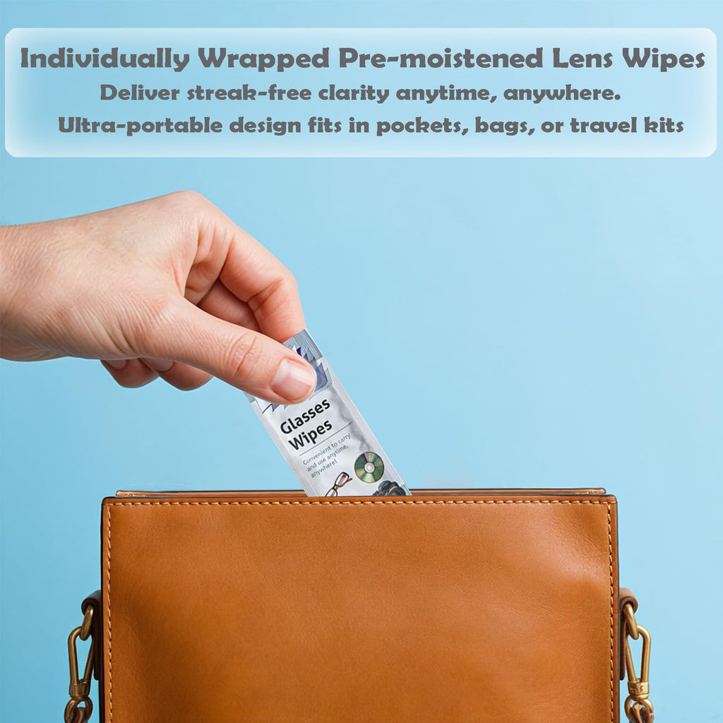 60-Count Lens Cleaning Wipes - Individually Wrapped & Quick-Dry