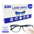 Lens Wipes 220pcs – Individually Wrapped Pre-Moistened Wipes for Eyeglasses, Phone Screens & Cameras