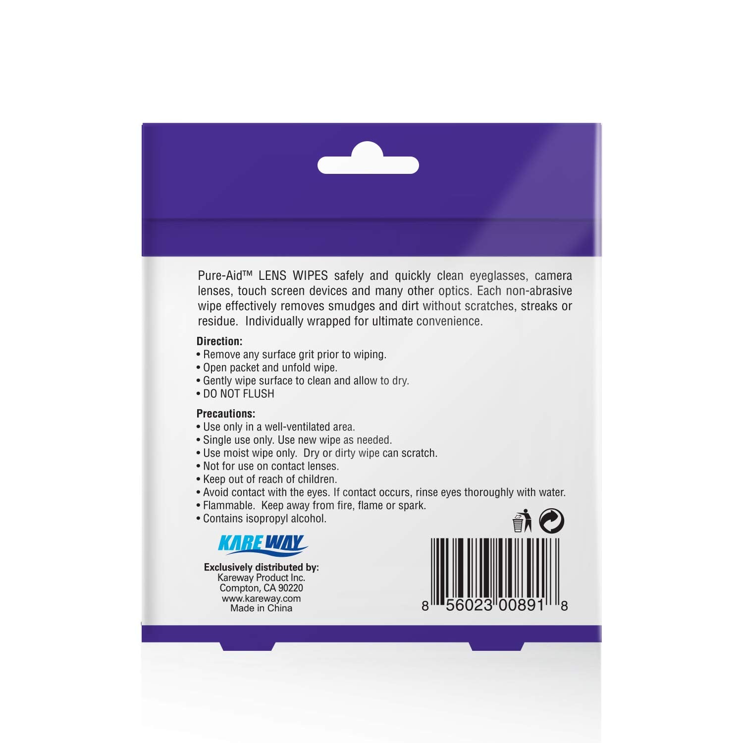 Lens Wipes 100ct (1pk) – Clean Eyeglasses, Lenses & Smartphones | Pure-Aid