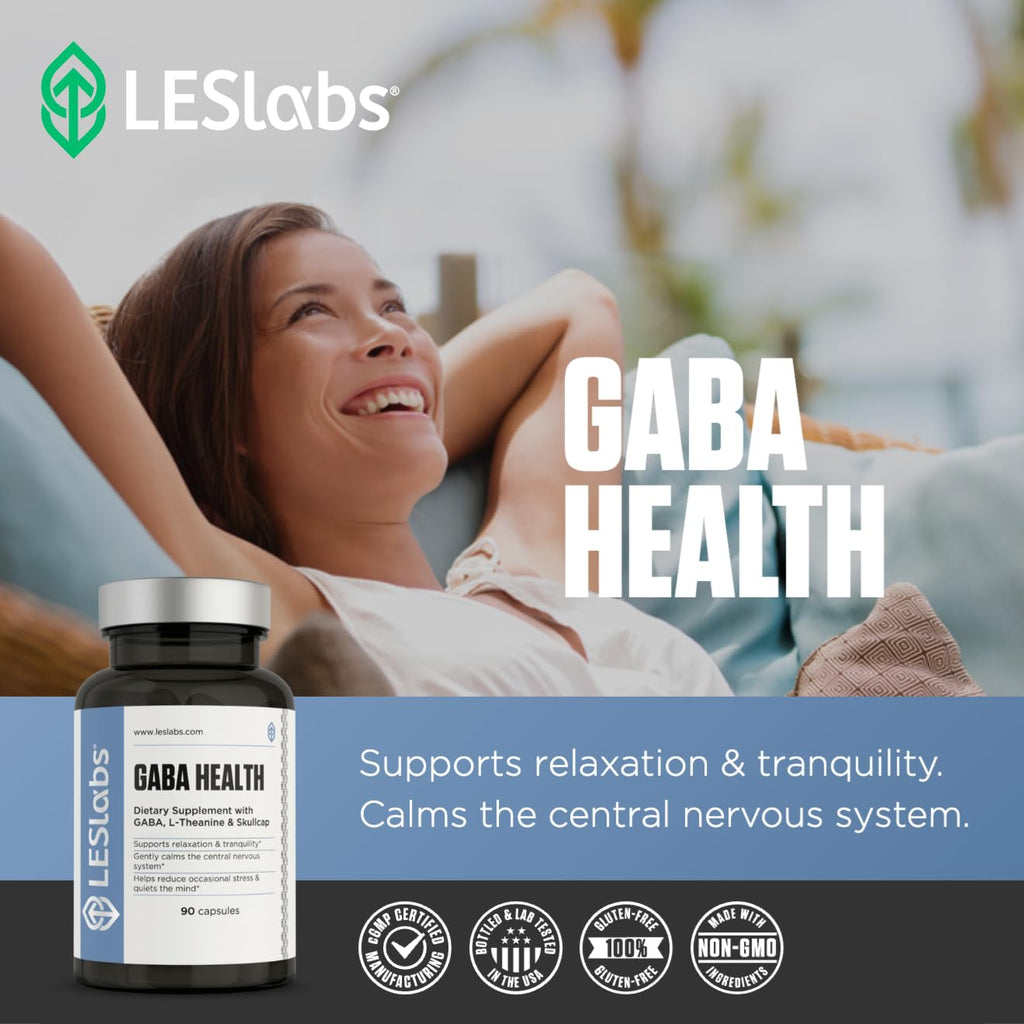 LES Labs GABA Health – Calm Mind & Deep Sleep Support – 90 Capsules, Non-GMO