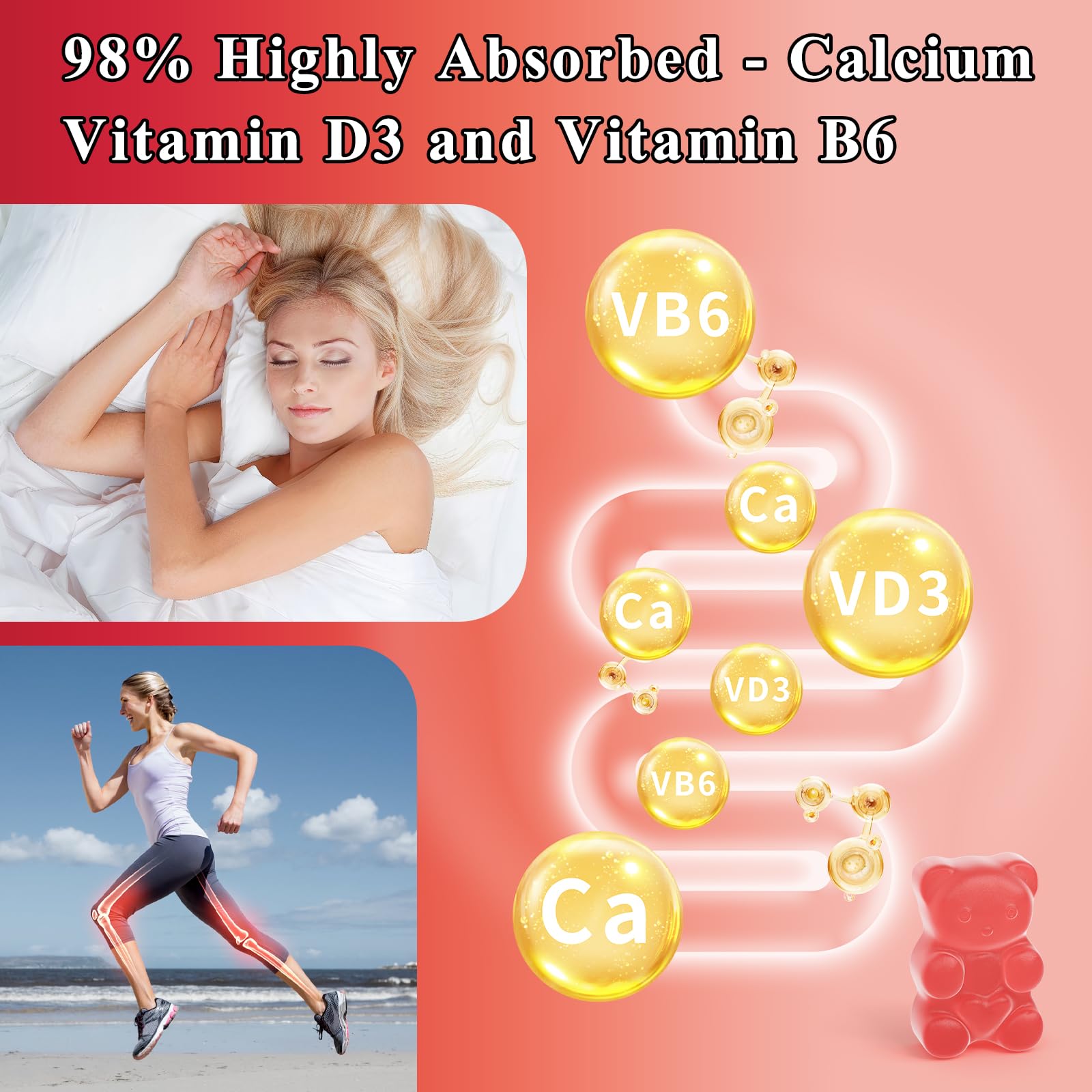 LETSCOL Magnesium Glycinate Gummies 800mg – Sugar Free, Sleep & Calm Support (Adults & Kids)