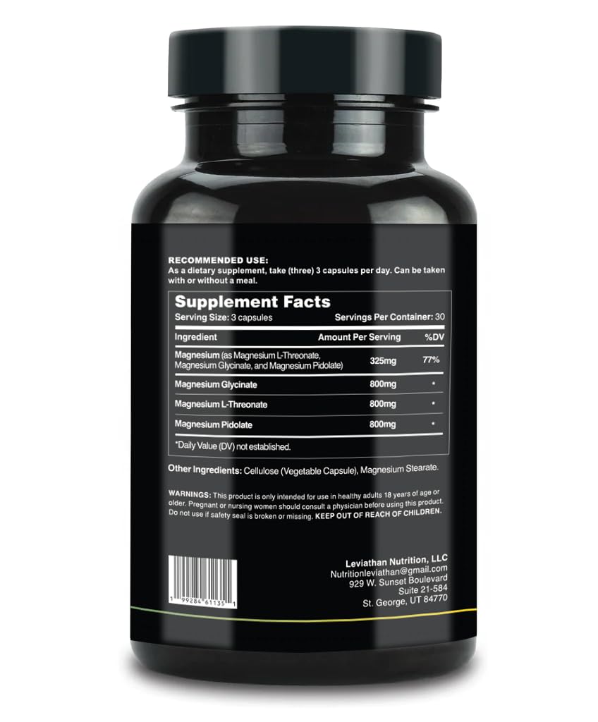 Leviathan Nutrition Full Spectrum Magnesium | L-Threonate, Pidolate & Glycinate
