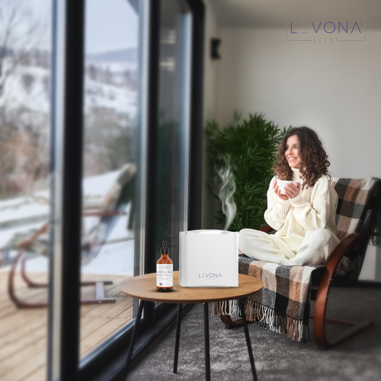 Levona Blissful Aura Essential Oil for Diffuser – Amber, Musk & Jasmine (120 ml)