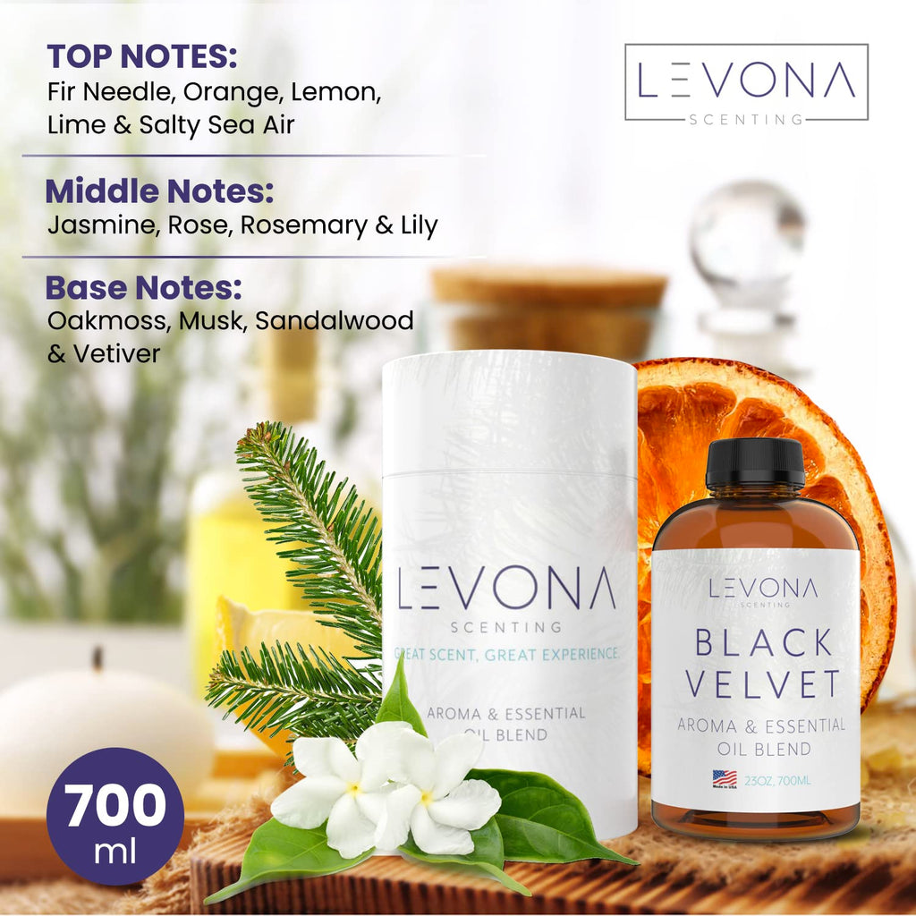 Levona Scent Black Velvette Diffuser Oils – 100% Pure Essential Oils, Woody Citrus & Herbal Floral