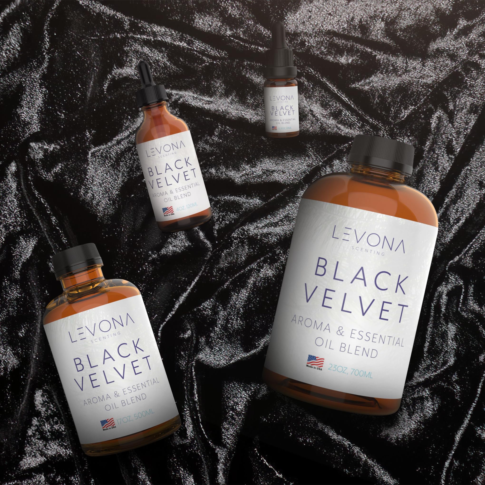 Levona Scent Black Velvette Diffuser Oils – 100% Pure Essential Oils, Woody Citrus & Herbal Floral
