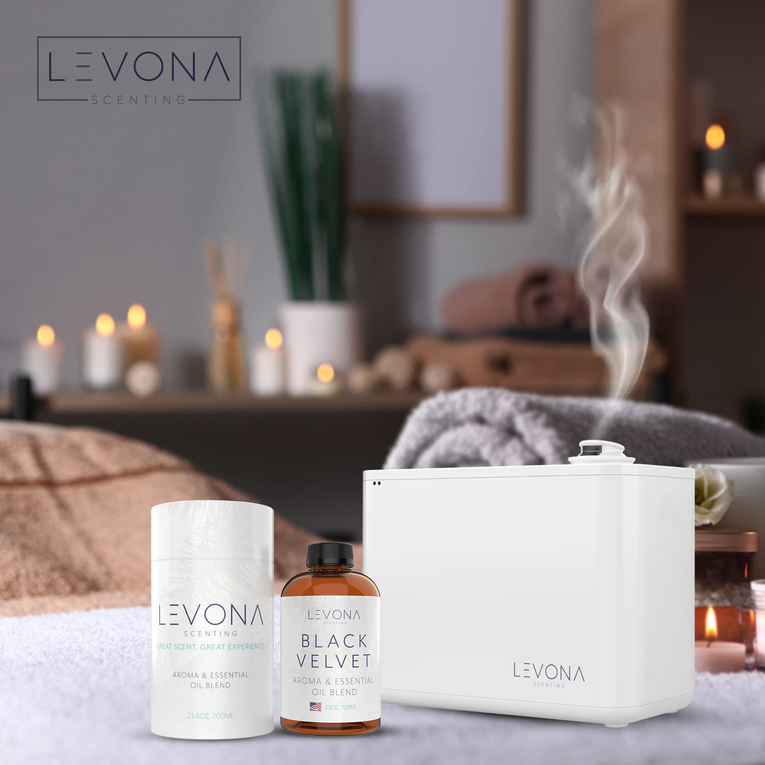 Levona Scent Black Velvette Diffuser Oils – 100% Pure Essential Oils, Woody Citrus & Herbal Floral
