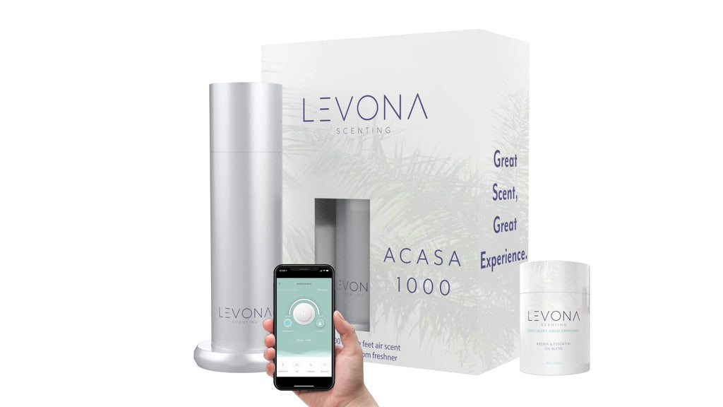 Levona Scent Waterless Diffuser – Smart Plug-In Essential Oil Diffuser (Brushed Silver, 120ml Included)