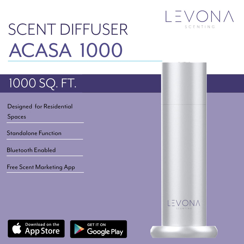 Levona Scent Waterless Diffuser – Smart Plug-In Essential Oil Diffuser (Brushed Silver, 120ml Included)