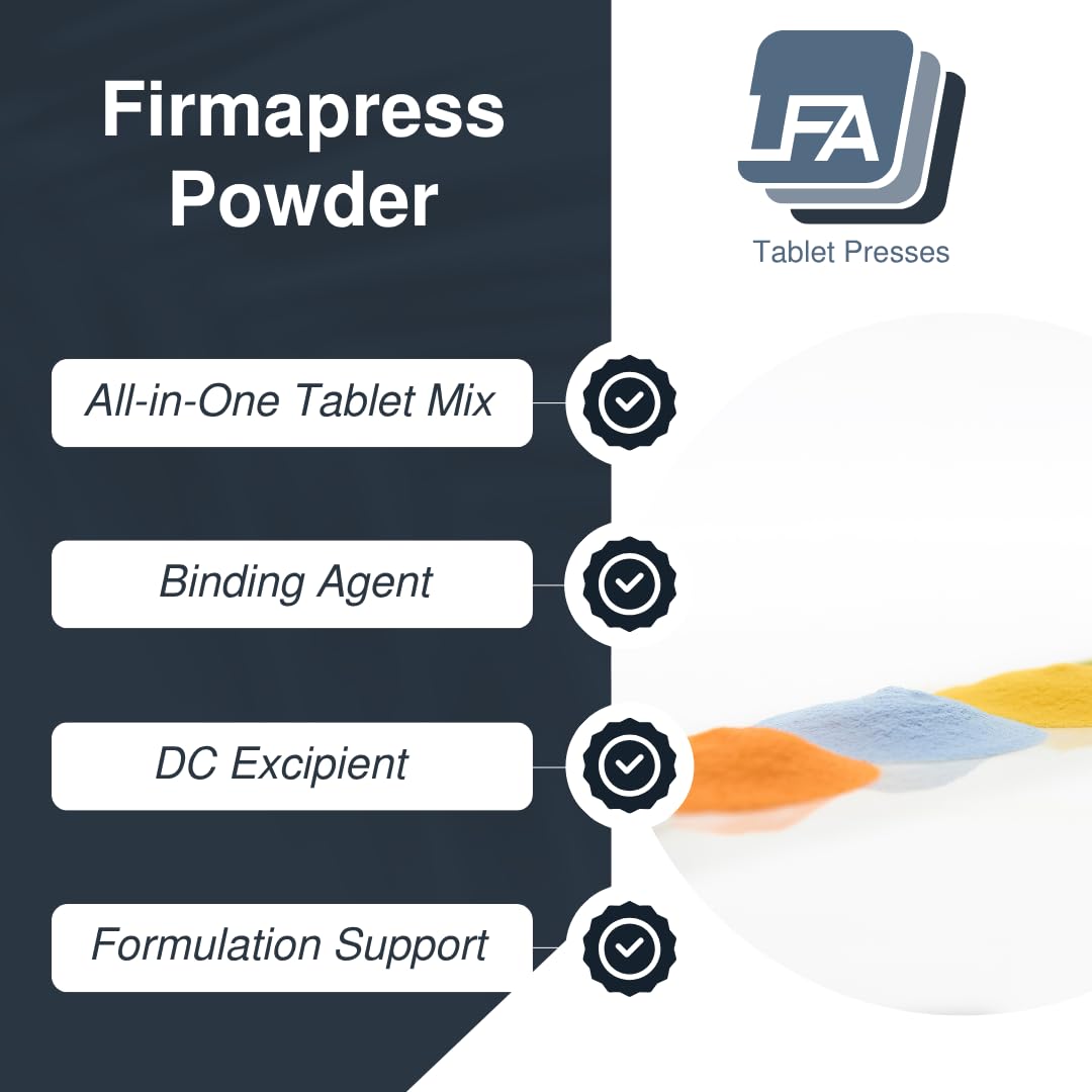 LFA Firmapress Pill Binder Mix Powder for Tablet Press Machines – 25 kg (55 lb) – All-in-One Pharmaceutical-Grade Excipient
