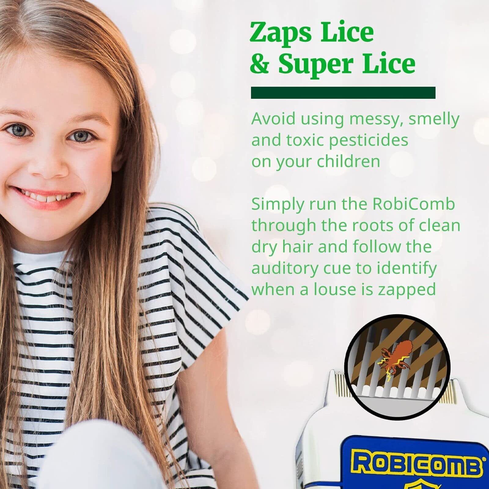 LiceGuard RobiComb Electronic Lice Comb – Gentle Zapping Treatment