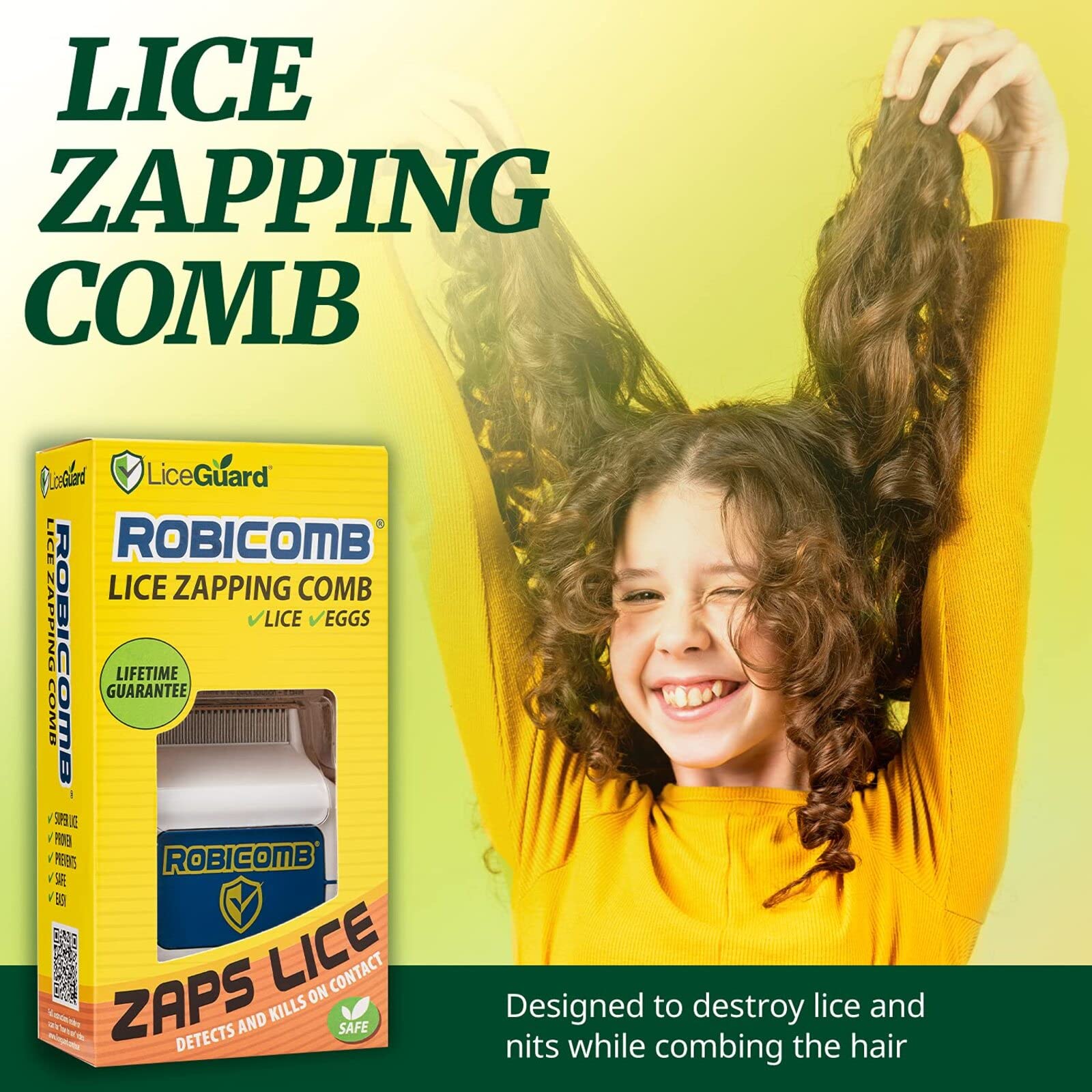 LiceGuard RobiComb Electronic Lice Comb – Gentle Zapping Treatment