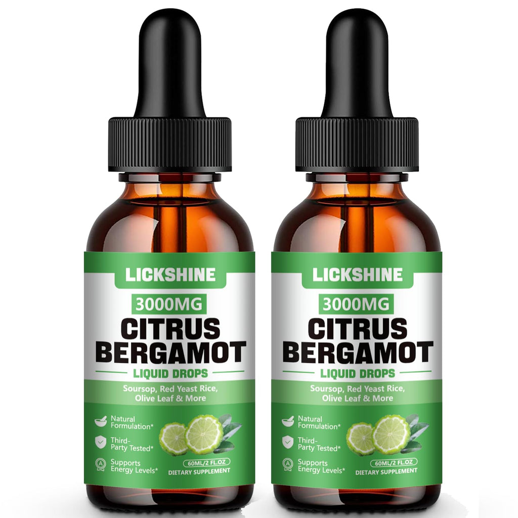 Lickshine 2 Pack Citrus Bergamot Liquid Drops – High Absorption & Cholesterol Support (4 oz)