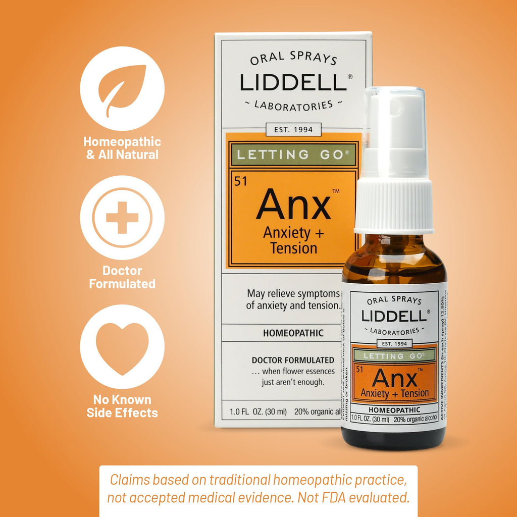 Liddell Letting Go - Homeopathic Oral Spray for Anxiousness, Stress & Restlessness | Natural Calm Spray 1.0 fl oz
