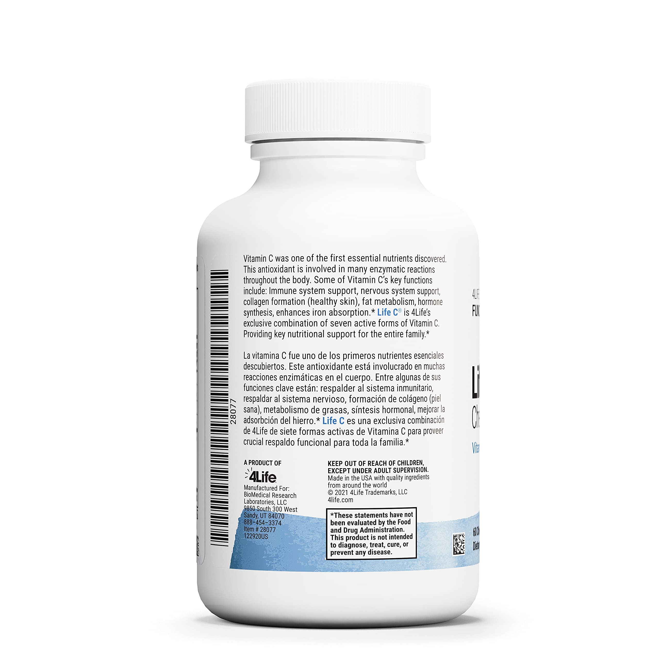 4Life Life C Vitamin C – 7 Active Forms for Immune Support (Citrus) | 60 Chewables