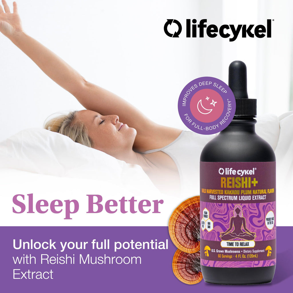 Life Cykel Professional Athletes Pack – Reishi, Lion's Mane & Cordyceps Full-Spectrum Mushroom Tincture | Vegan, Non-GMO