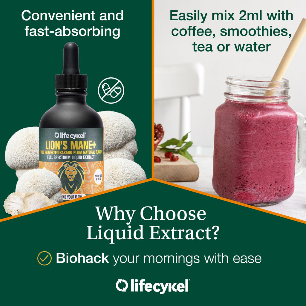 Life Cykel This is It Pack: Chaga, Lion's Mane & Cordyceps – Full-Spectrum Mushroom Extract for Energy, Clarity & Immune Support | Vegan, Non-GMO