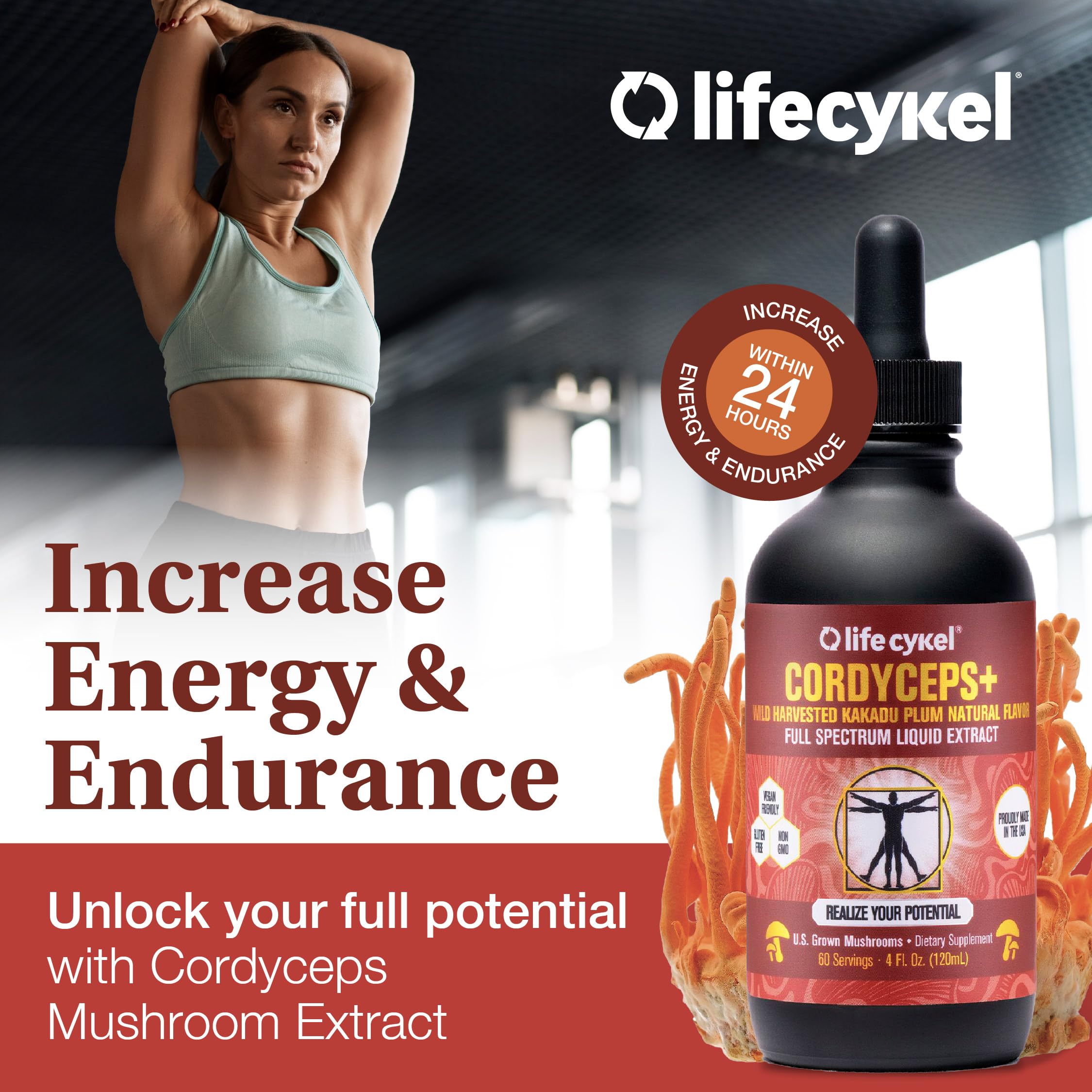 Life Cykel This is It Pack: Chaga, Lion's Mane & Cordyceps – Full-Spectrum Mushroom Extract for Energy, Clarity & Immune Support | Vegan, Non-GMO