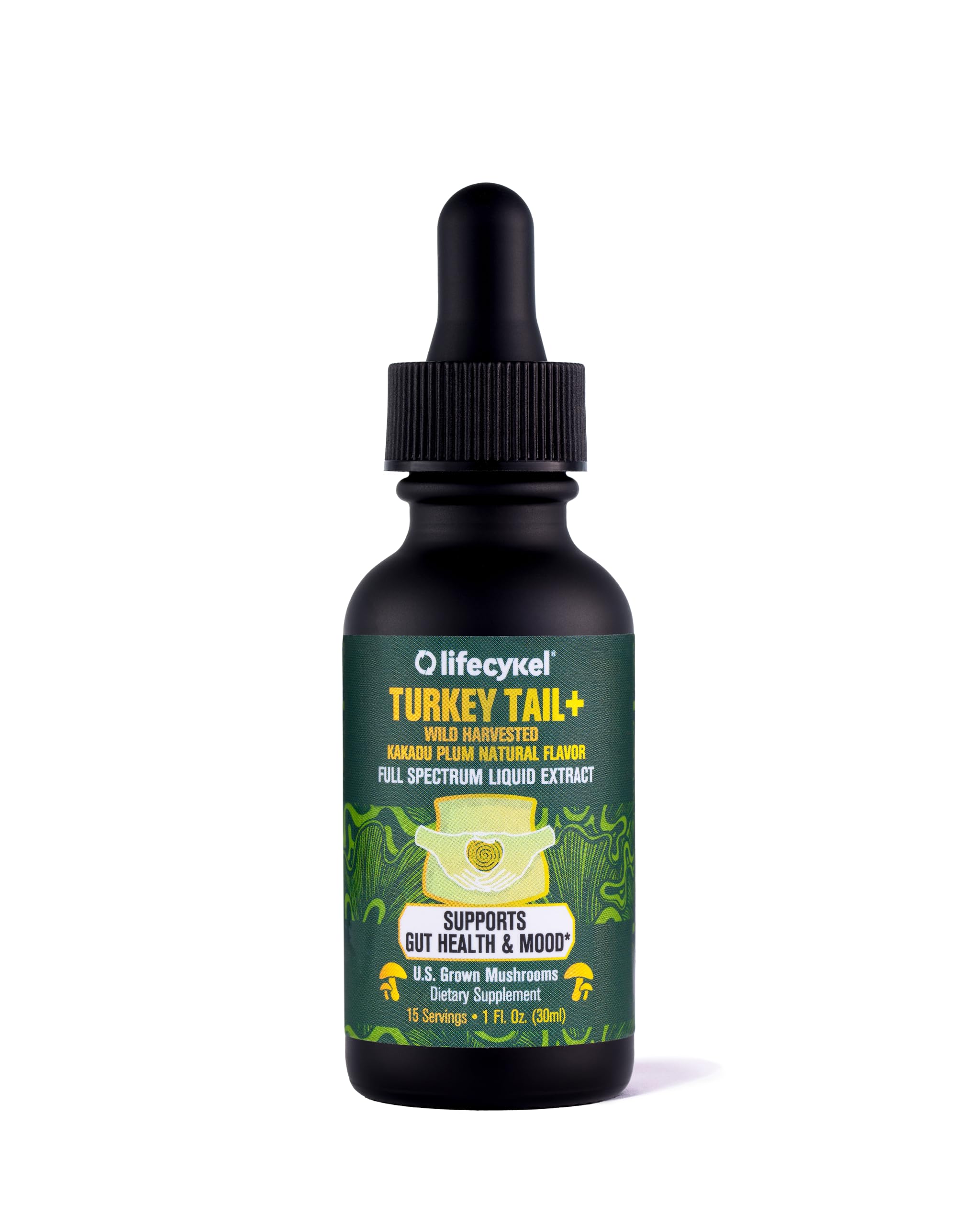 Life Cykel Turkey Tail Mushroom Liquid Extract with Kakadu Plum - Immune & Digestive Health - 1 Fl Oz