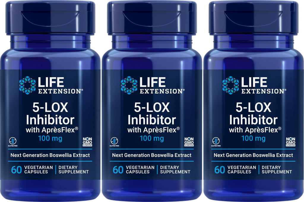 Life Extension 5-LOX Inhibitor with AprèsFlex 100 mg – 60 Vcaps (Pack of 3)