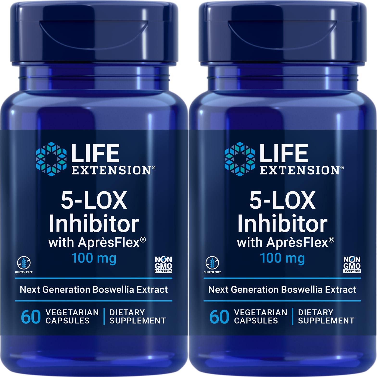 Life Extension 5-LOX Inhibitor with ApresFlex 100 mg – 60 Veg Caps (Pack of 2)
