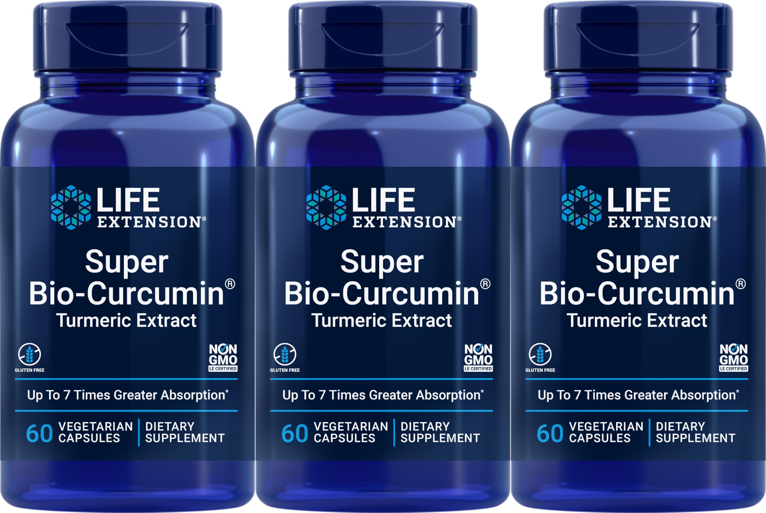 Life Extension Super Bio-Curcumin Turmeric Extract 400 mg - 60 Vegetarian Capsules (Pack of 3)