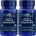 Life Extension BioActive Folate & Vitamin B12 – 150 Vegetarian Capsules (Pack of 2) | Non-GMO, Gluten Free