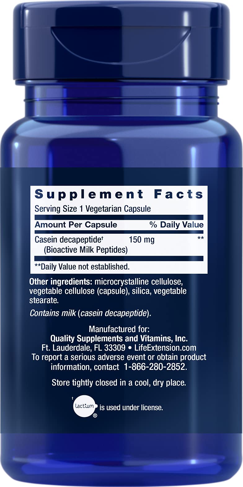 Life Extension Bioactive Milk Peptides – 30 Vegetarian Capsules (Pack of 2)