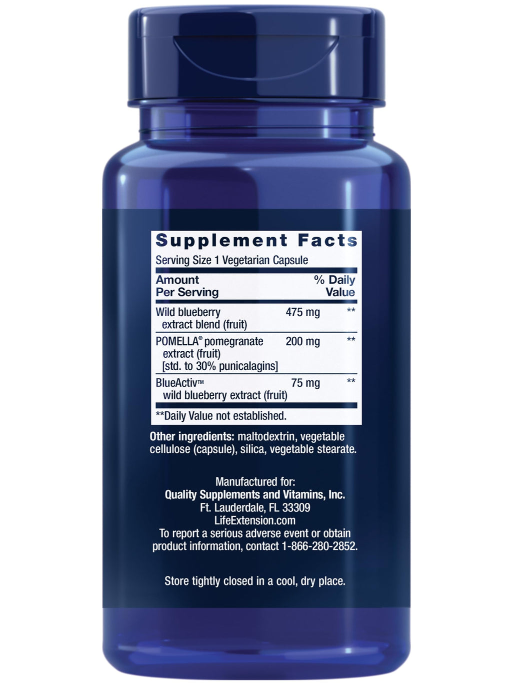 Blueberry Extract & Pomegranate for Arterial Health | 60 Veg Capsules