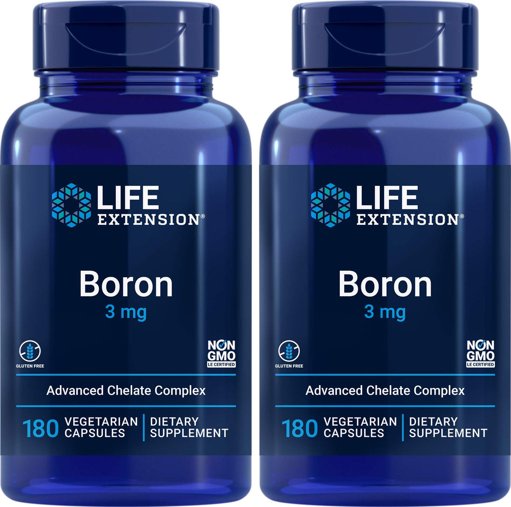 Life Extension Boron 3 mg 180 Caps – Pack of 2 | Bone Health & Immune Support
