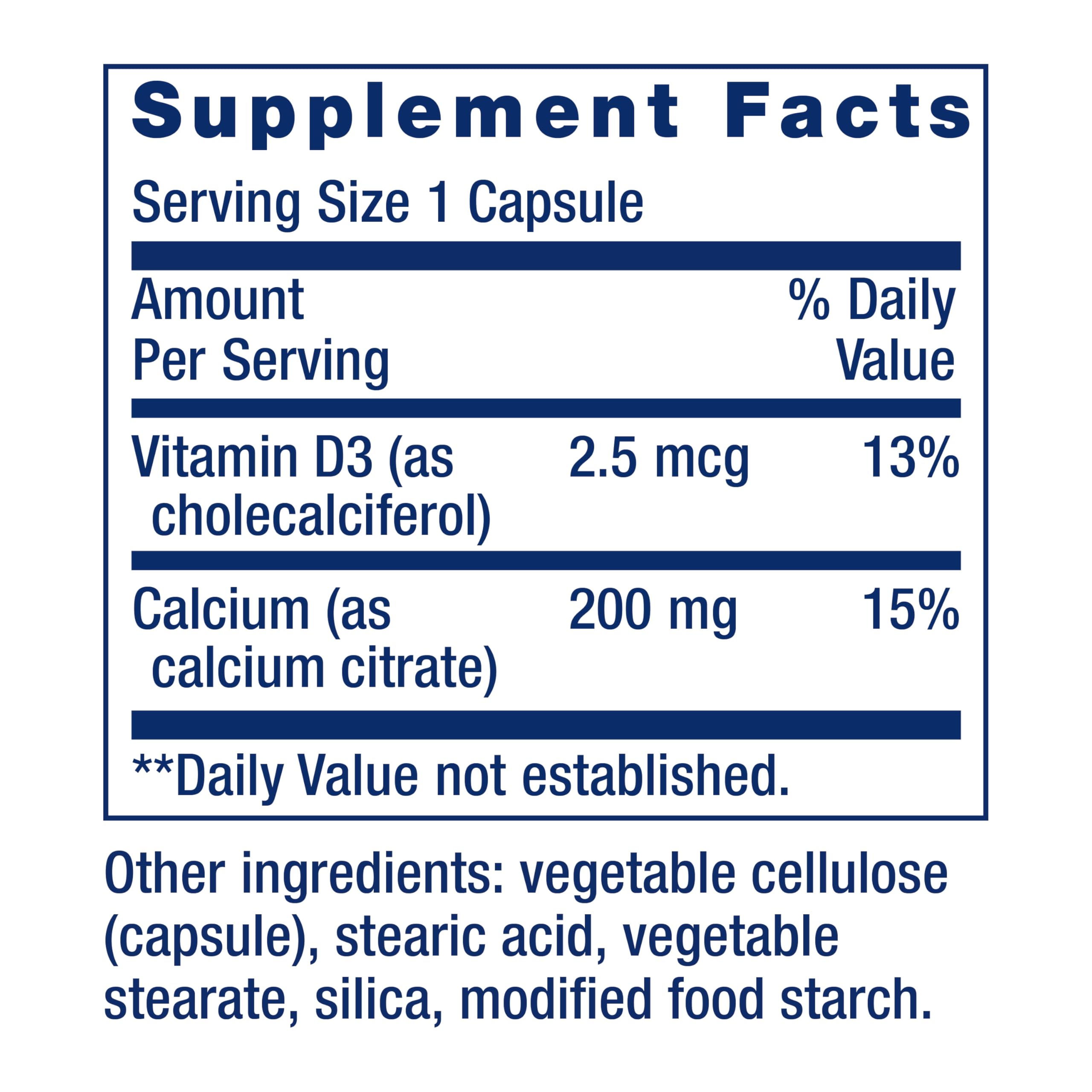 Life Extension Calcium Citrate with Vitamin D – Bone Health (Gluten-Free, Non-GMO)