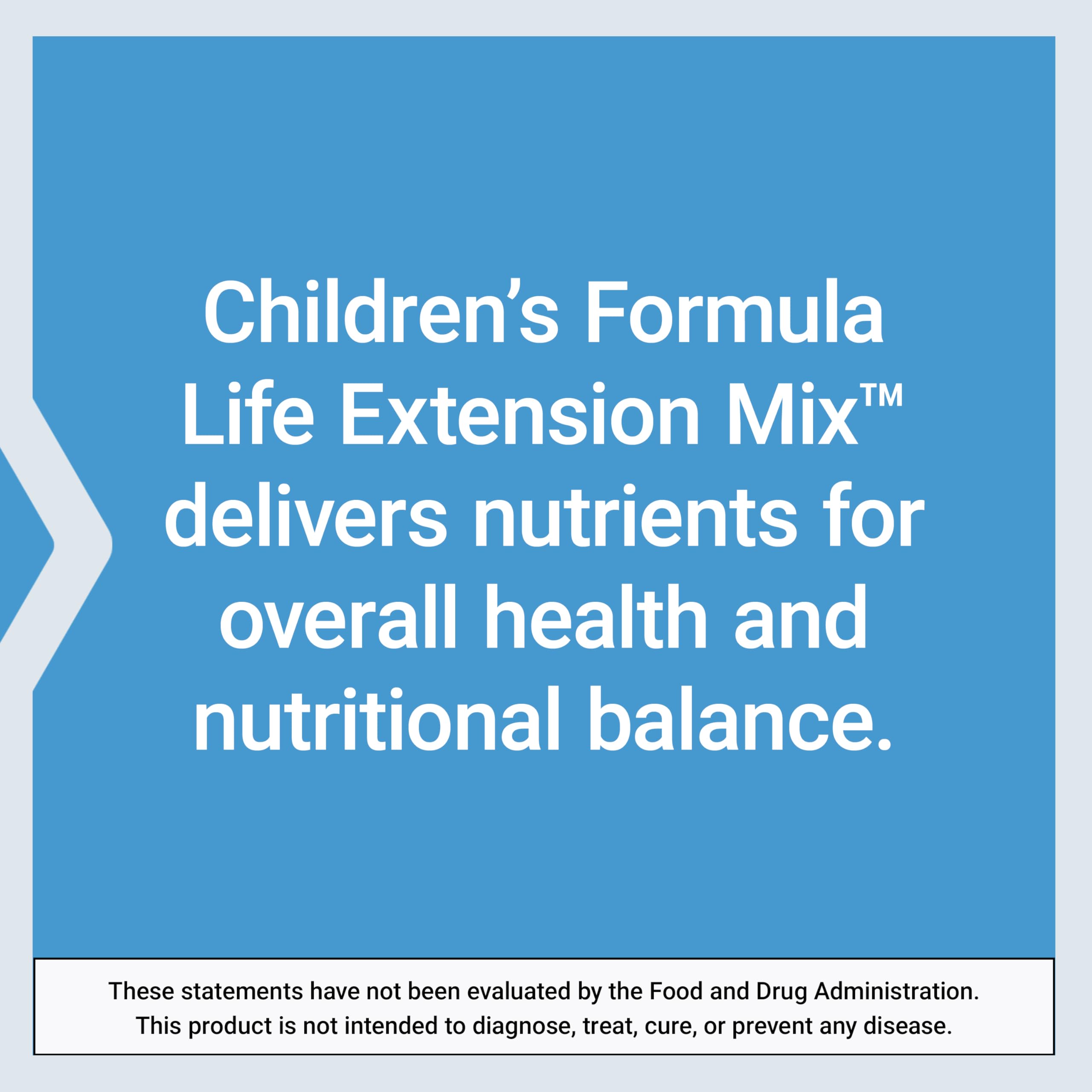 Life Extension Children's Formula Mix™ | Multivitamin for Kids – 18 Vitamins & Minerals | Berry Flavored, Gluten Free & Non-GMO | 120 Chewable Tablets