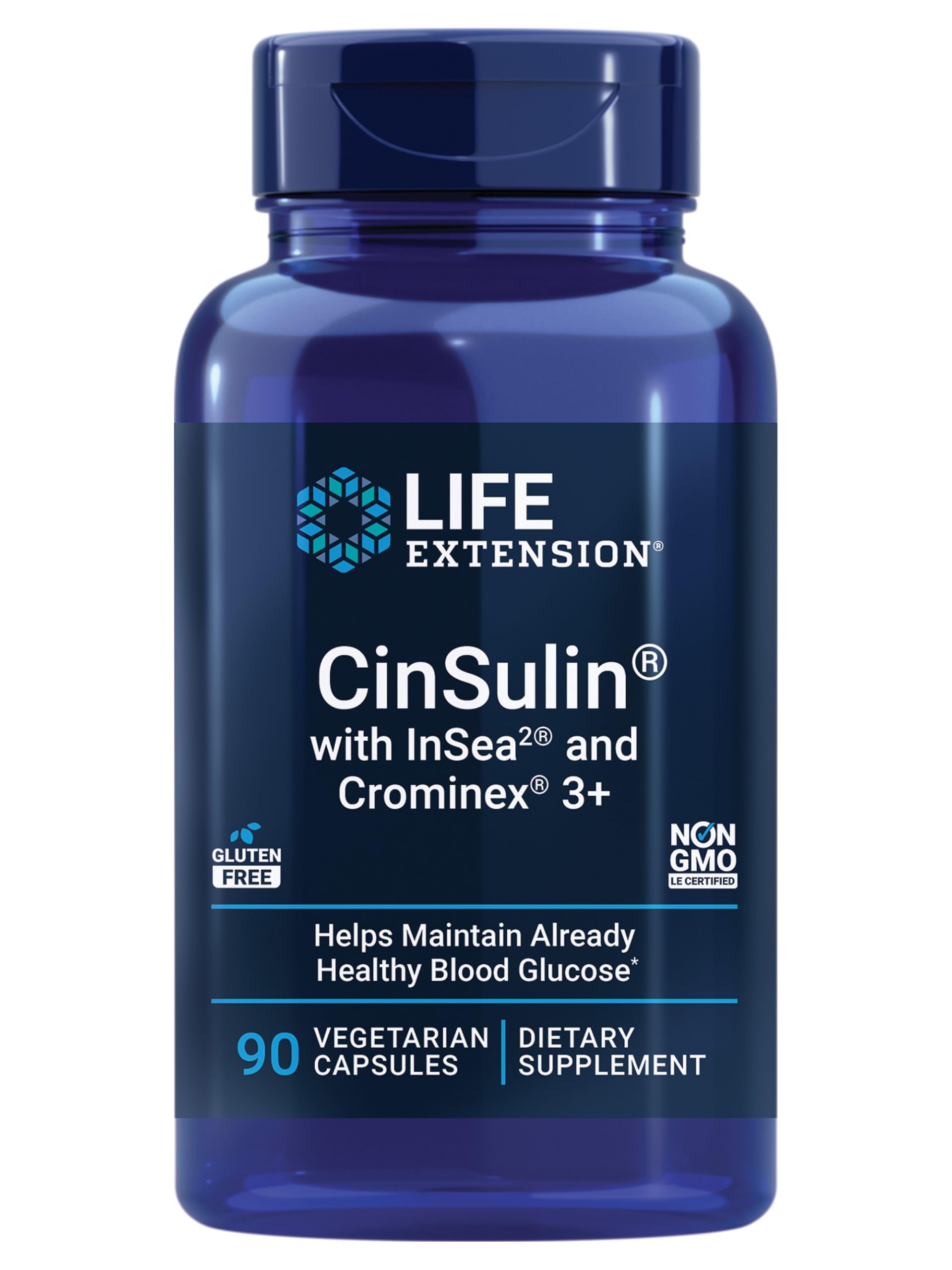 Life Extension CinSulin® with InSea2® & Crominex® 3+ – Metabolism & Satiety (90 Capsules)