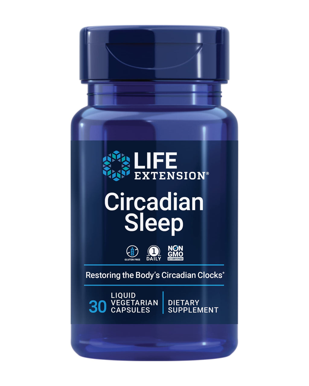 Life Extension Circadian Sleep – Melatonin 1.5 mg with Nobiletin for Sleep Support | Gluten Free, Non-GMO, Vegetarian | 30 Capsules