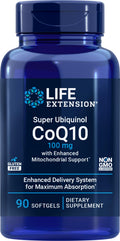 Life Extension COQ10 Super Ubiquinol 100mg with Enhanced Mitochondrial Support - 90 Softgels