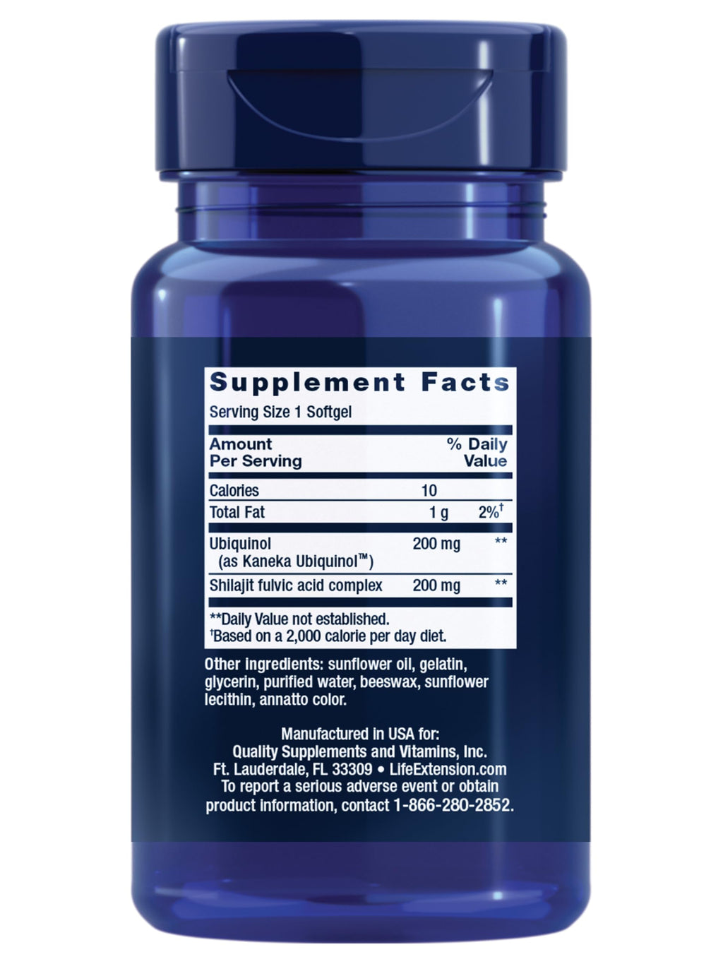 Life Extension Super Ubiquinol CoQ10 with Shilajit – 200 mg, Enhanced Mitochondrial Support | Gluten-Free, Non-GMO