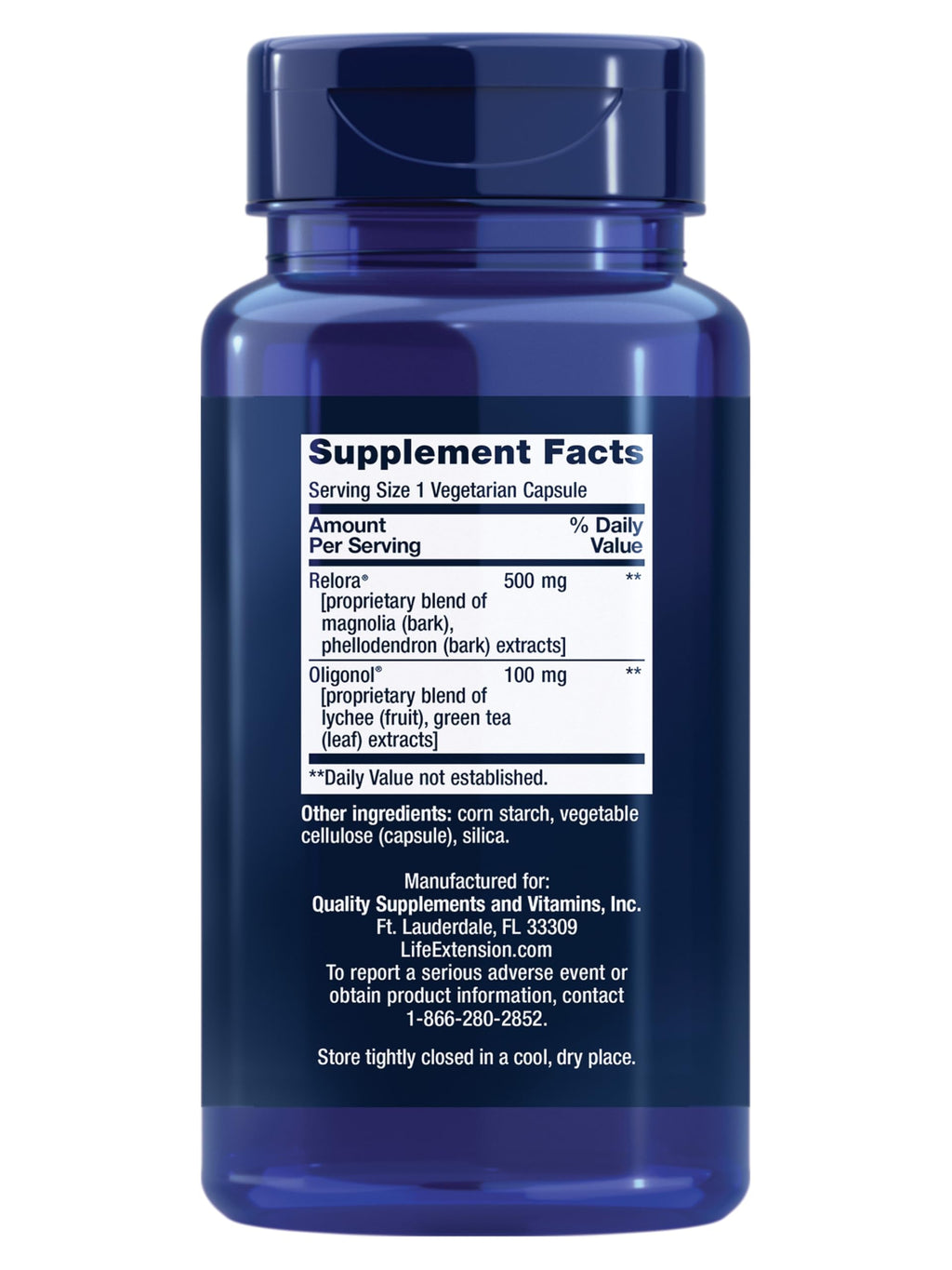 Life Extension Cortisol-Stress Balance | Relora Magnolia Bark, Green Tea & Lychee Extract | 30 Vegetarian Capsules