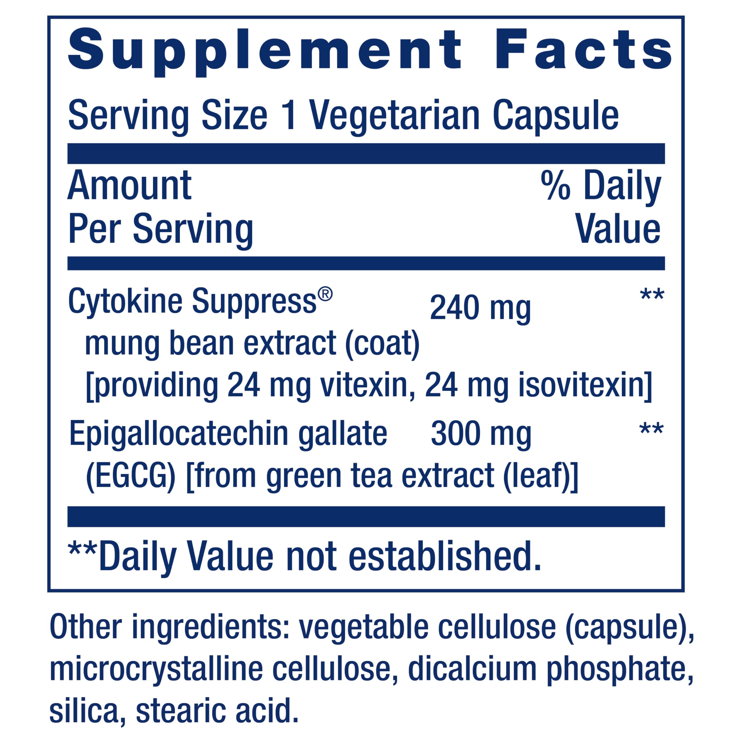 Life Extension Cytokine Suppress with EGCG, 30 Count | Immune Support