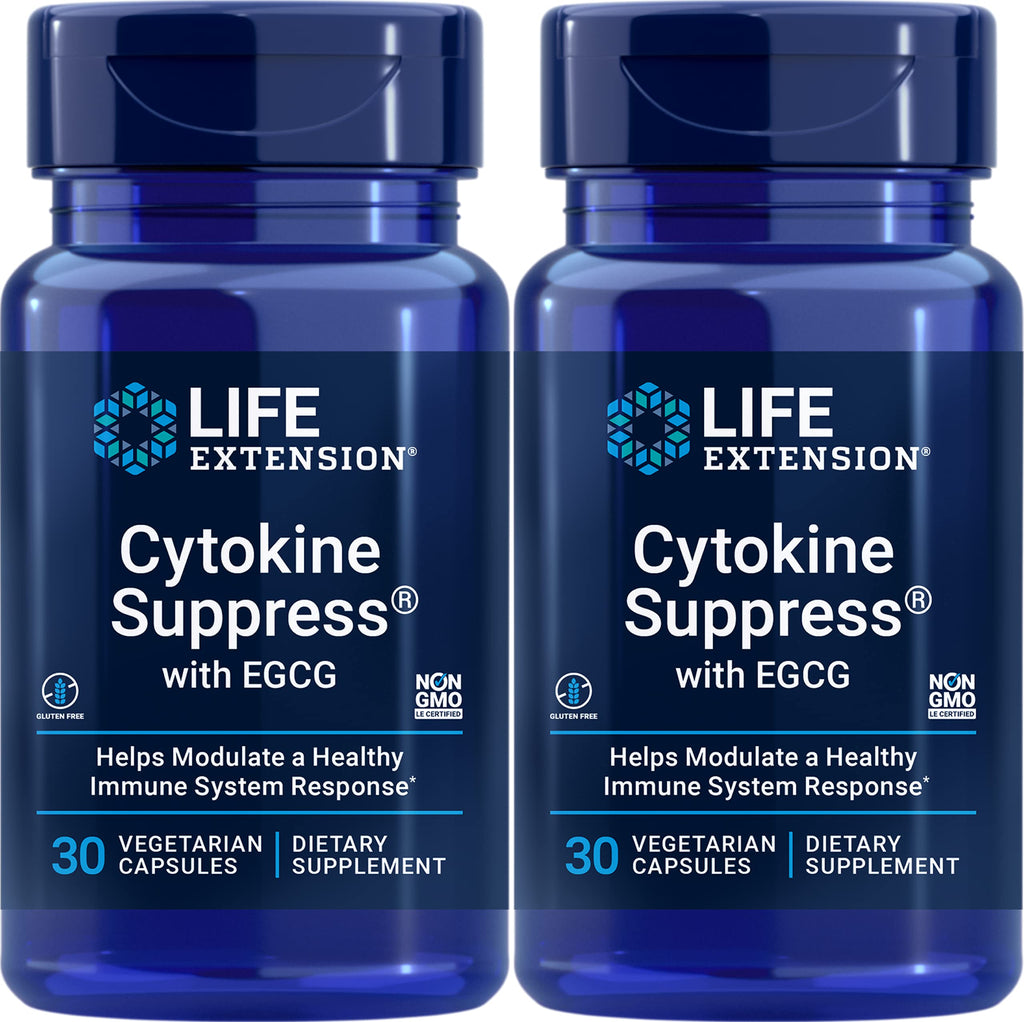 Life Extension Cytokine Suppress with EGCG – 30 Vegetarian Capsules (Pack of 2)