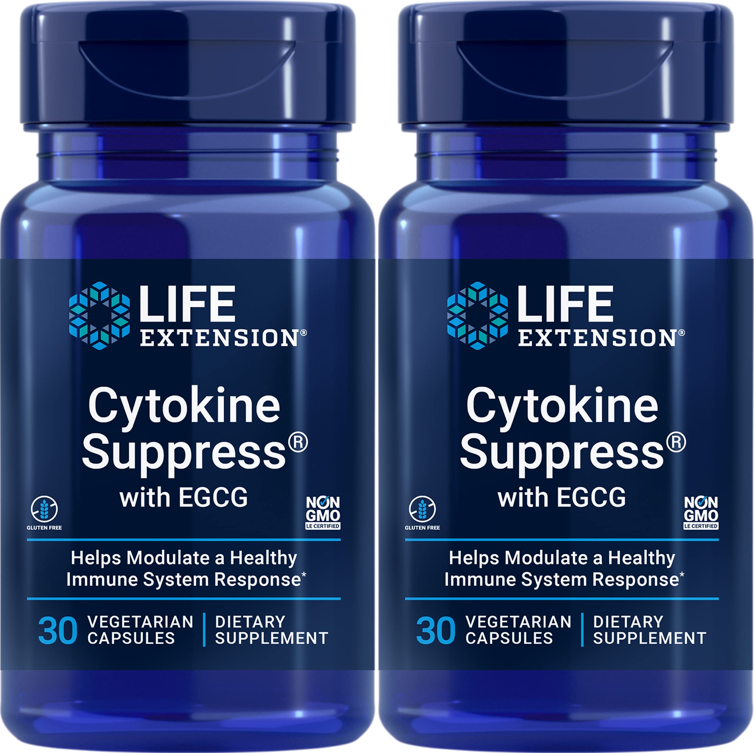 Life Extension Cytokine Suppress with EGCG – 30 Vegetarian Capsules (Pack of 2)