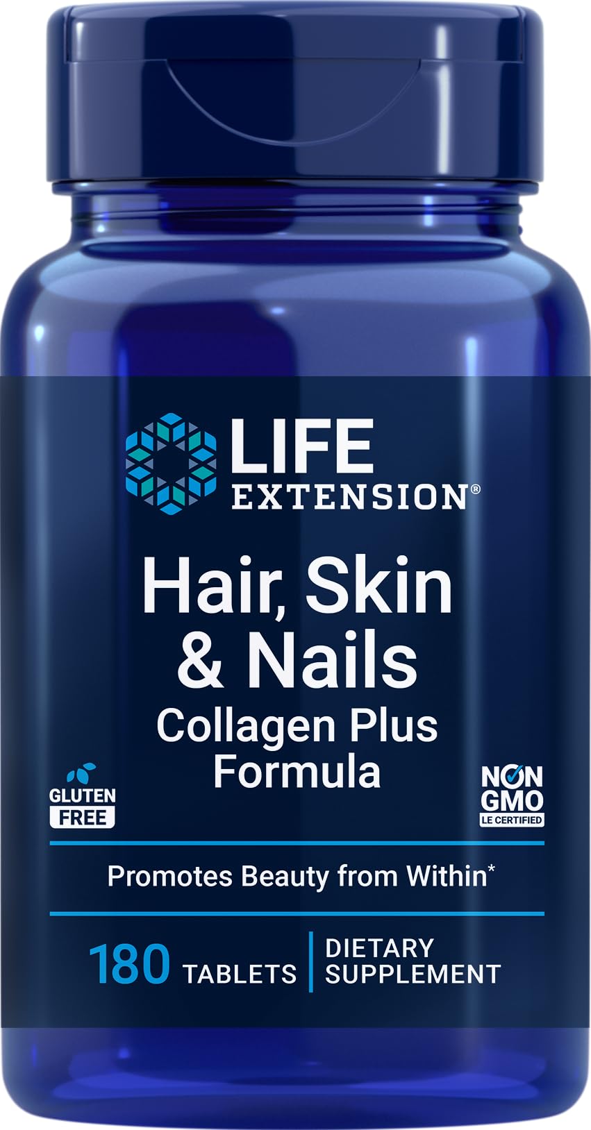 Life Extension Hair, Skin & Nails Collagen Plus Formula – 180 Tablets