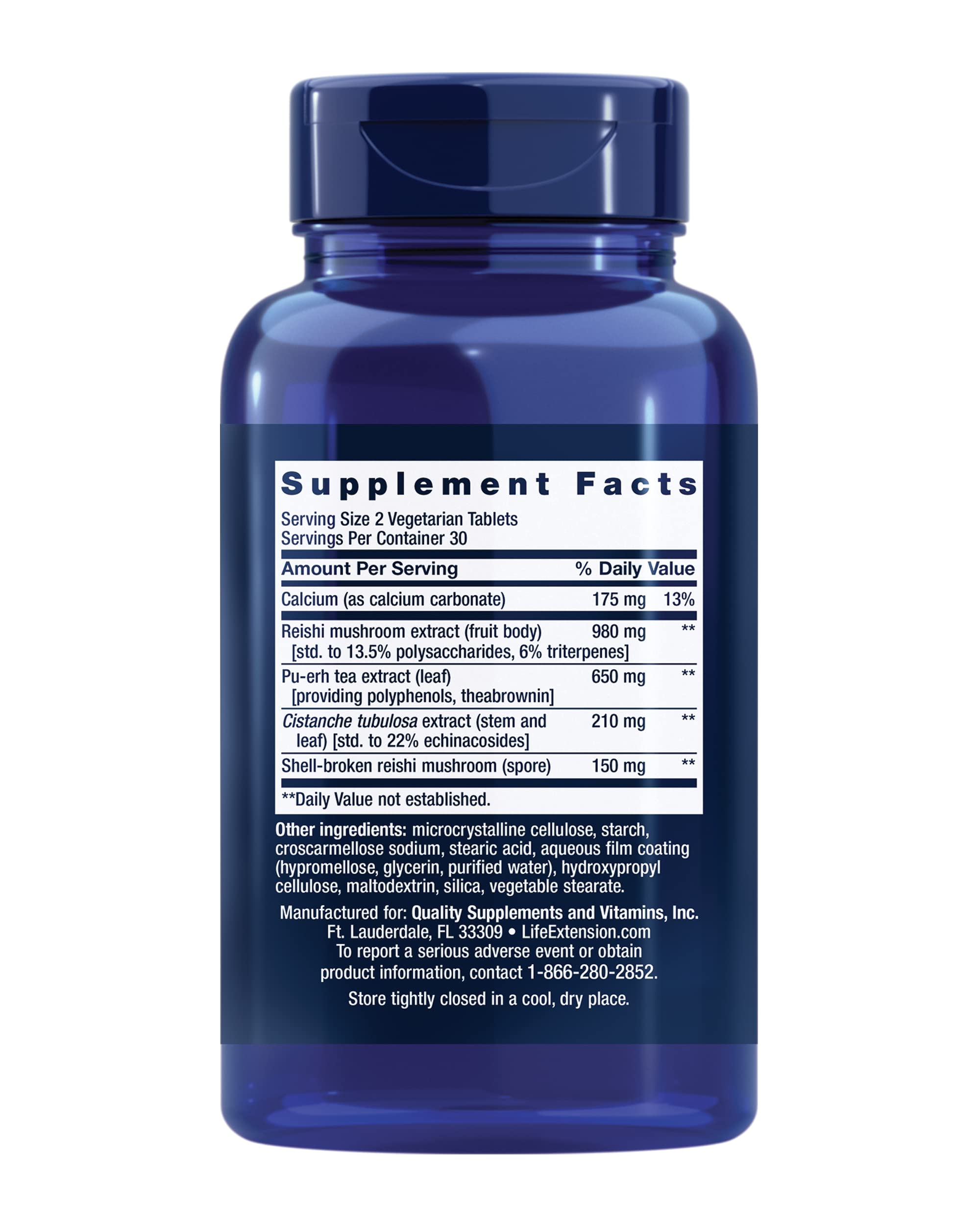 Life Extension Immune Senescence Formula – Standardized Cistanche, Reishi & Pu-erh Tea, 60 Vegetarian Tablets