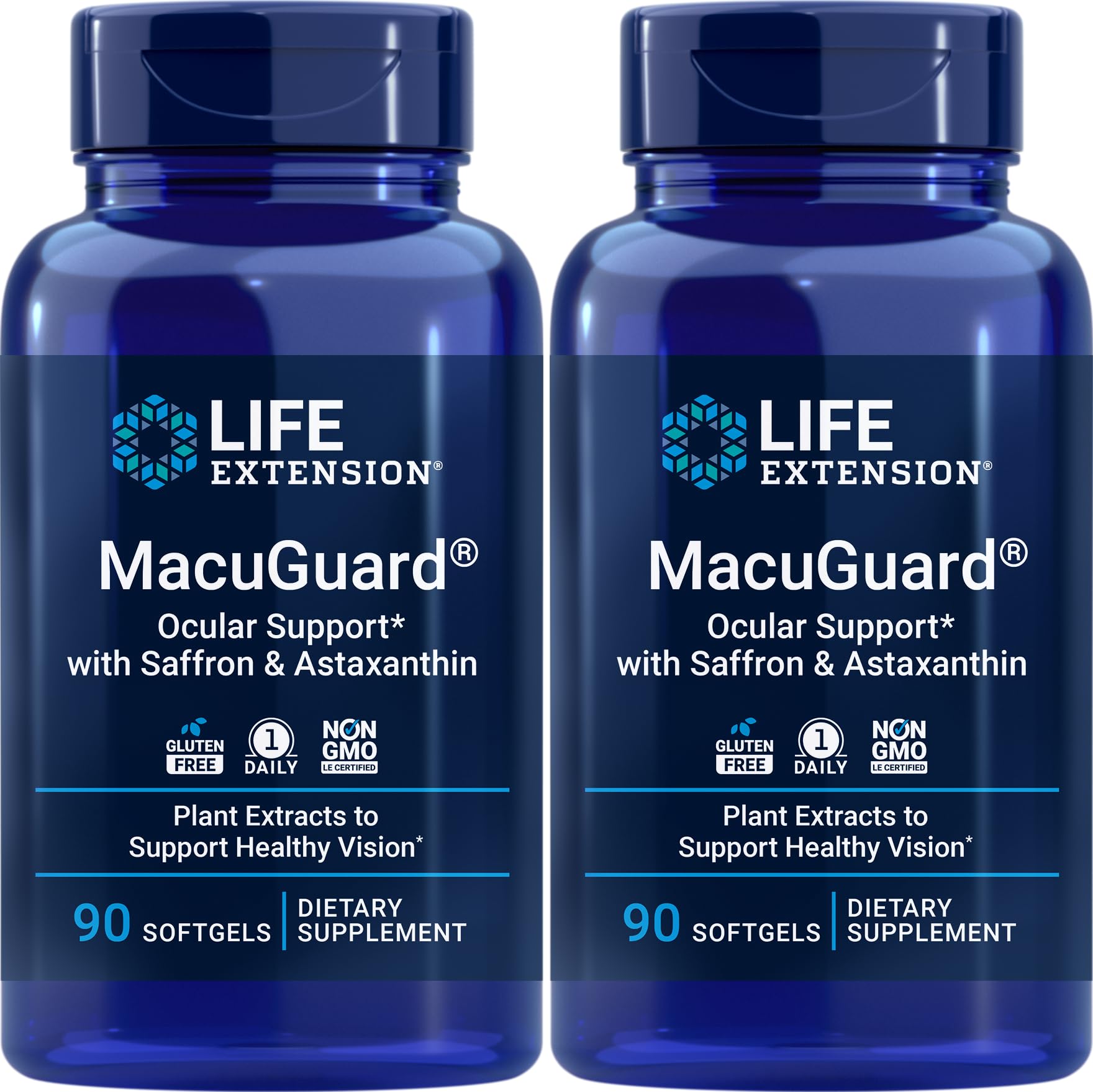 Life Extension MacuGuard 90 Softgels (Pack of 2) – Saffron & Astaxanthin for Eye Health