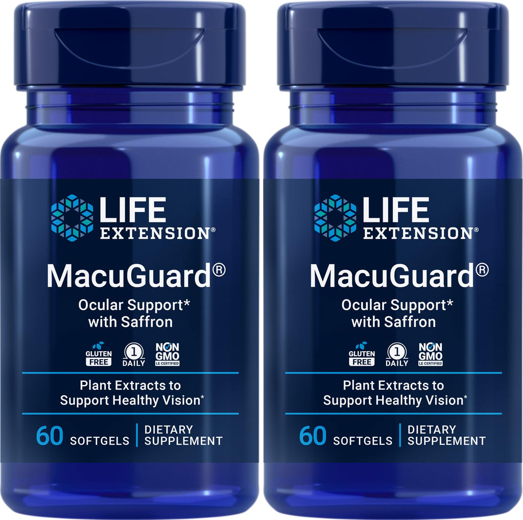 Life Extension MacuGuard Ocular Support with Saffron – 60 Softgels (Pack of 2)