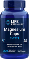 Life Extension Magnesium Caps 500mg | 270 Veg Capsules | Broad Spectrum 3 Mg Forms (Oxide, Citrate, Succinate) – Vegetarian