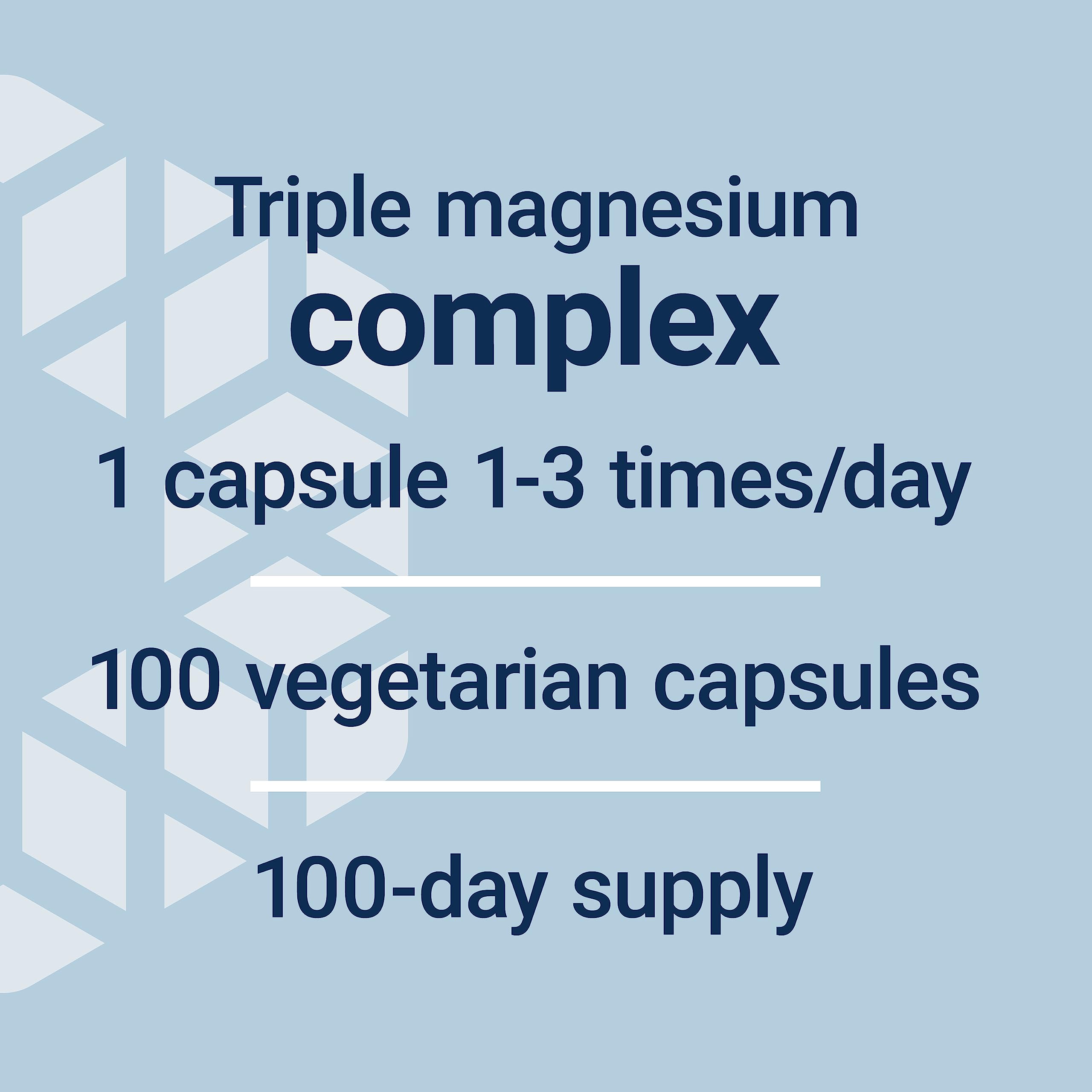 Life Extension Magnesium Caps 500 mg – Mg Oxide/Citrate/Succinate – 2x100 Veg Caps